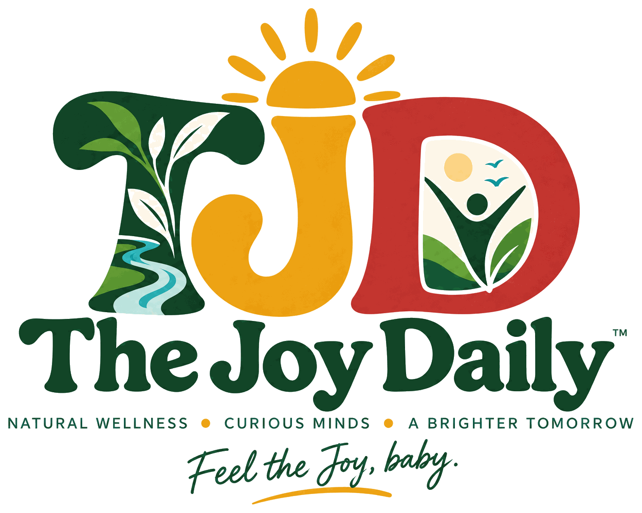 The Joy Daily logo: the letters TJD holding a stream, a sun and a joyful figure.